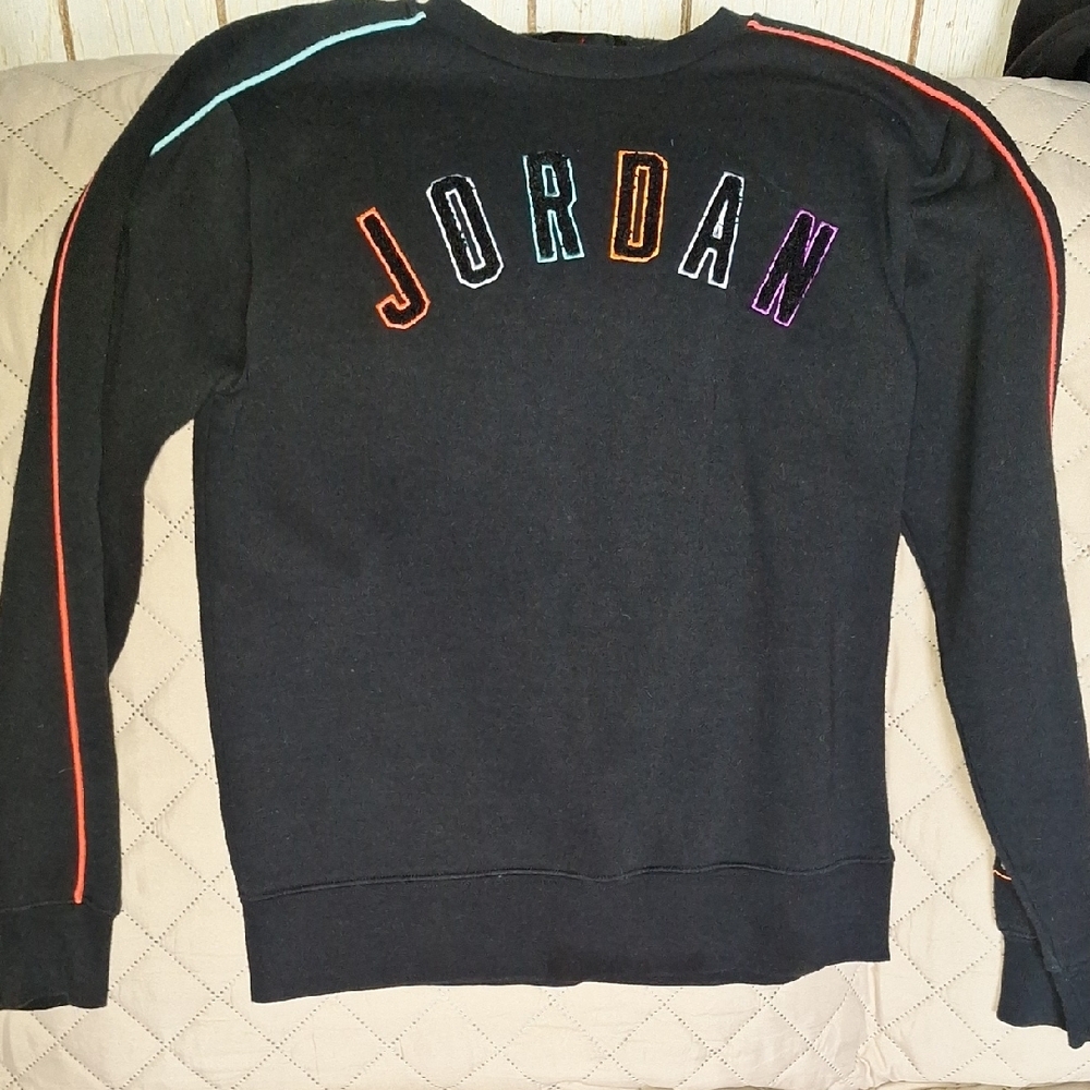 Jordan Black Sweatshirt with Colorful Accents